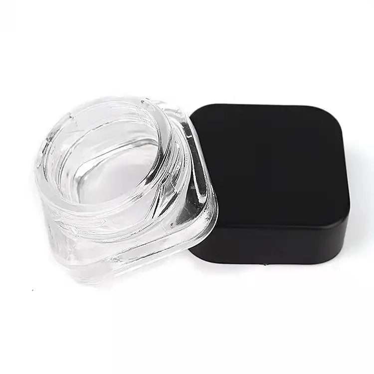 1g 5ml Thick Black UV Protection Small Glass Jars With Lids 5ml 7ml 9ml Child Resistant Concentrate Jars