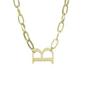 Minimalist Trendy Texture Jewelry for Women Creative Letter B Pendant Stainless Steel Vermeil Real Gold Collar Necklace Vermeil