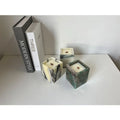 HZX  Modern French Calacatta Viola Violet Marble Empty Candle Holder Polished Natural Stone Vintage Ambiance Room