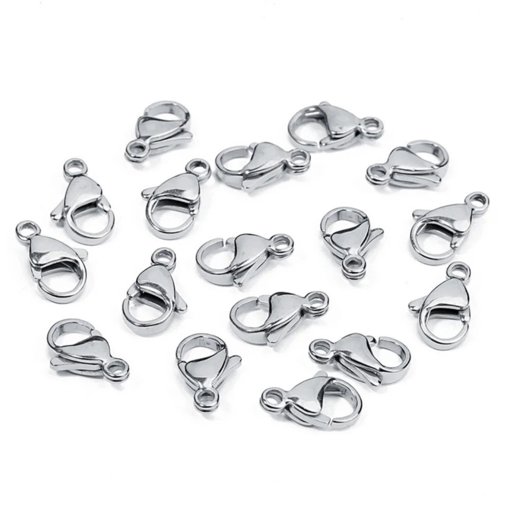 Wholesale Price 9mm 10mm 11mm 12mm 13mm 15mm 304 Stainless Steel Quality Lobster Clasps for DIY Chain Necklace Bracelet Jewelry