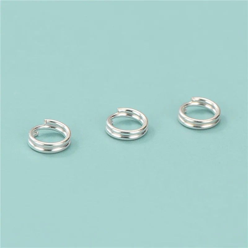 4mm 5mm 6mm 8mm Double Layer Jump Ring 925 Sterling Silver Jewelry Accessories Connectors Diy Double Ring Split Ring