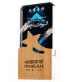Wholesale Blank Glass Trophy Award Custom Wooden Base