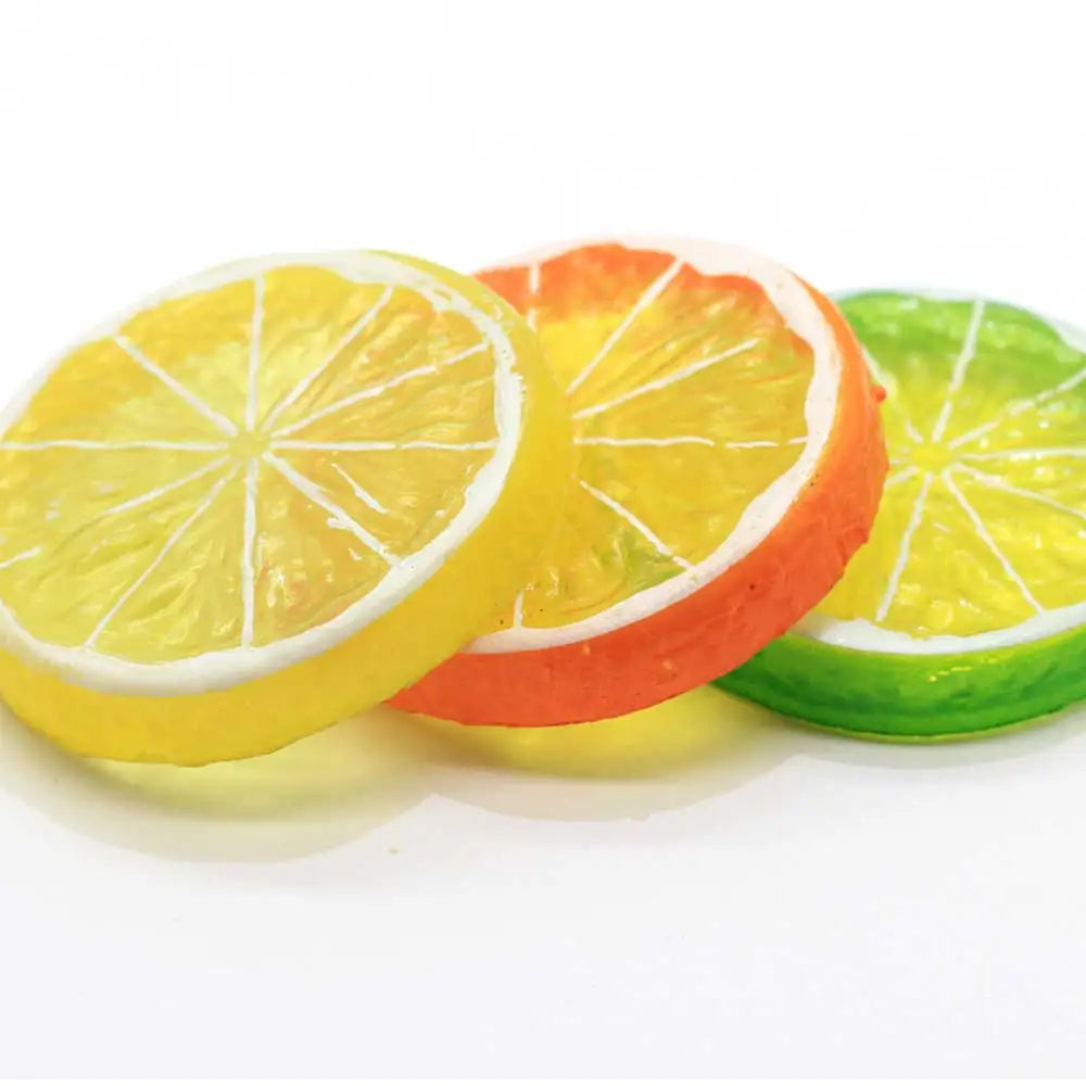 50mm Plastic Lemon Slice Red Green Color Simulation Fruit Craft for Drop Earring Key Chain Accessory MegaBDM