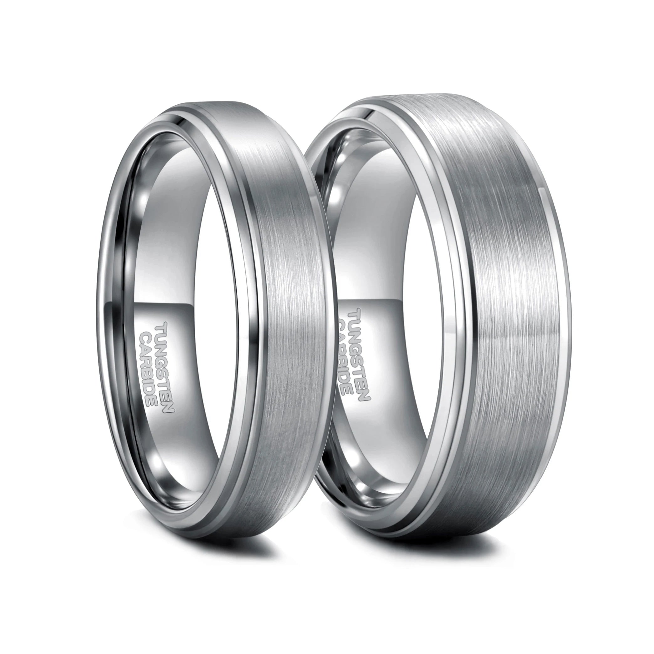 OAHLAN Fashion Jewelry Classic 6mm/8mm Wedding Band  Silver Brushed Tungsten Carbide Rings for Men Women Engagement Dropshipping