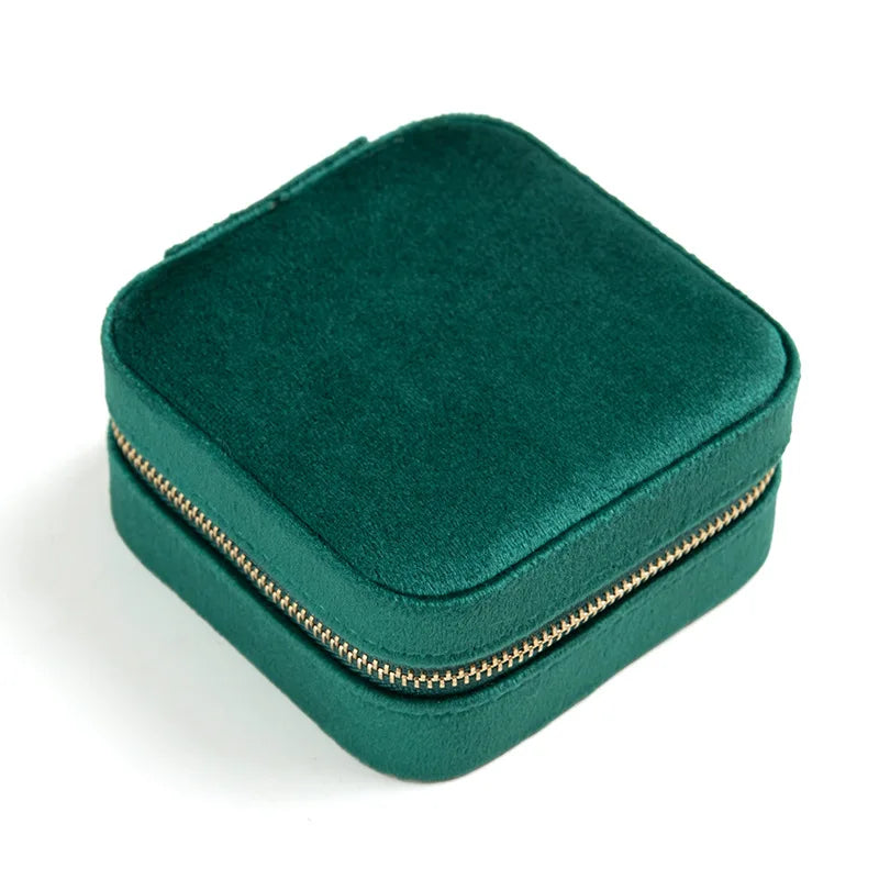 Travel Velvet High Grade Jewelry Box Mirror Customized Color Mini Gifts Case for Women Girls Small Portable Organizer Rings