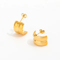 New Trendy Earring 18K Gold Plated Hollow Double-layer Hoop Earrings Band Stainless Steel Earrings Wholesale