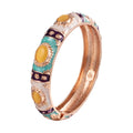 Daili Wholesale Cute Rose Gold Enamel Light Green Gemstone Bracelet Gold Plated Bracelet for Girl Jewelry Bangle Custom Bangles