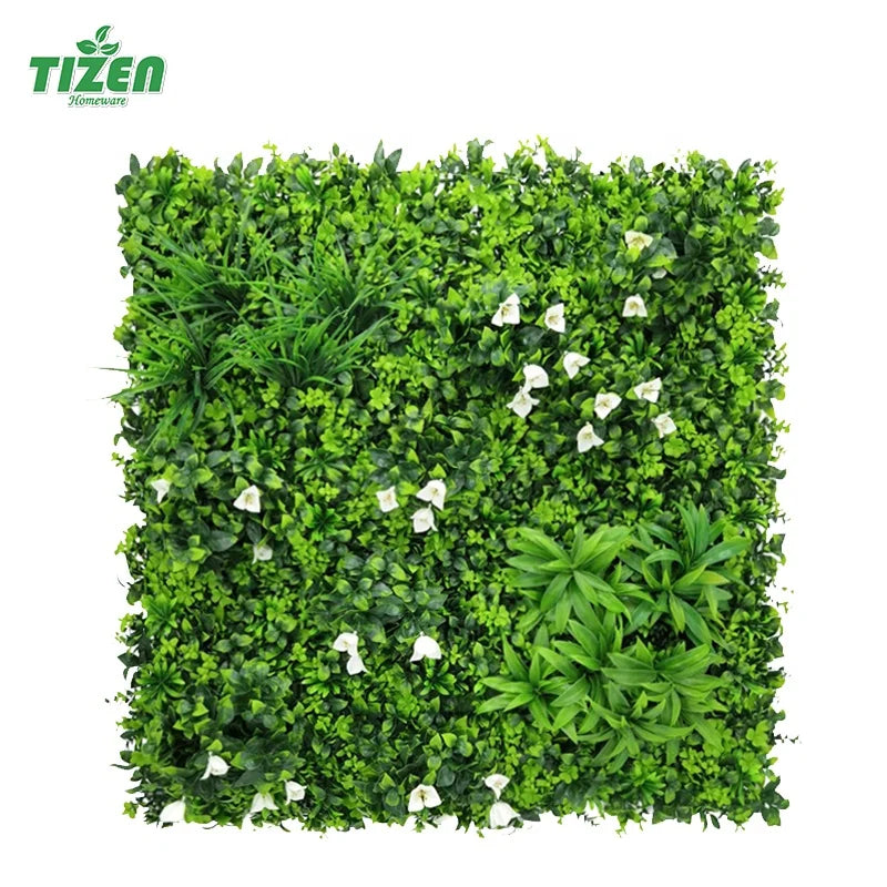 Tizen Plastic Vertical Garden Wall Fire Proof Materials Artificial Grass Plant Panel Premium Green Walls