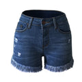Calvera Hot Sale Summer Ladies Denim Shorts With High Stretch Denim Shorts With Hole Tassel Shorts