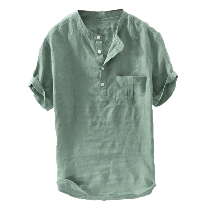 Men's Summer New Button Short Sleeves Fashion Large Blouse Top New Fashion Shirts for Men Plus Size