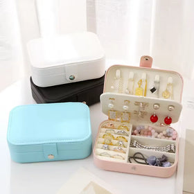 Unique Blue Romantic Box PU Storage Bracelet Jewelry Box Wholesale Creative Portable Travel Storage Box Earrings Ring