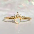 Gemnel 925 Silver Gold Vermeil 0.1 Microns Opal Brilliance Crown CZ Eternity Band Ring