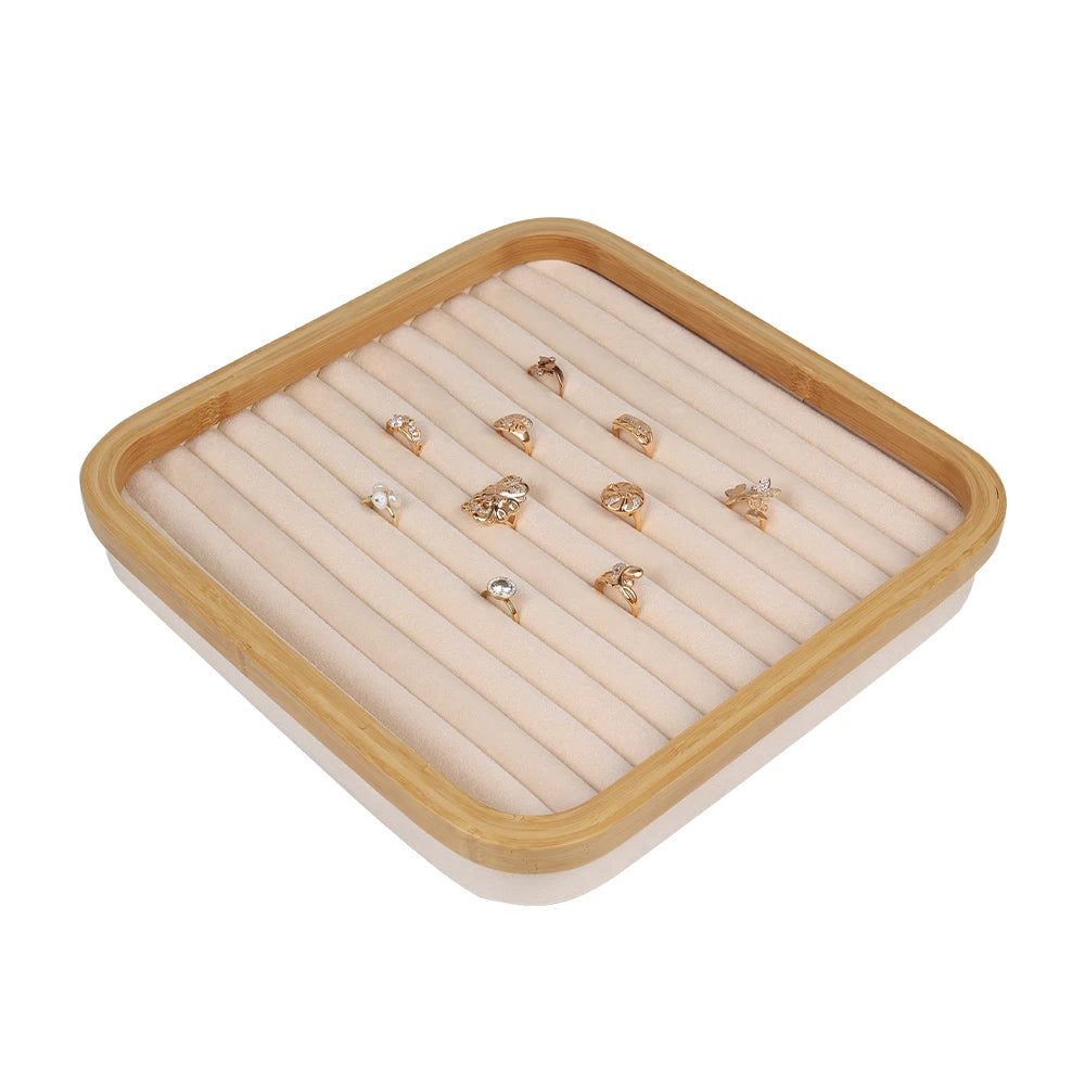 Wooden Earring Ring Box Solid Wood Necklace Box Jewelry Display Case for Jewelry