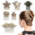 Wholesale Retro Hair Pin Women Fashion Ancient Gold Hairpin Metal Butterfly Bees Pearl Bridal Hair Combs