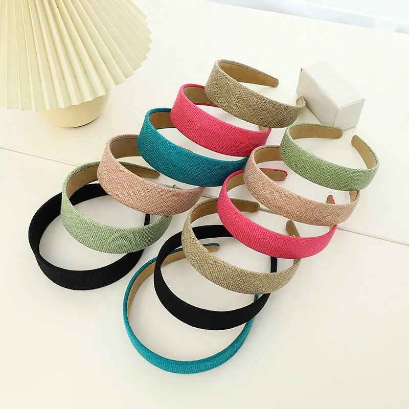 Wholesales Fashion Women Cheap Handmade Solid Color Plain Headband
