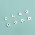 Mini Flat Spacers Beads 925 Sterling Silver Flat Flower Square Geometric Spacers Beads for DIY Jewelry Making
