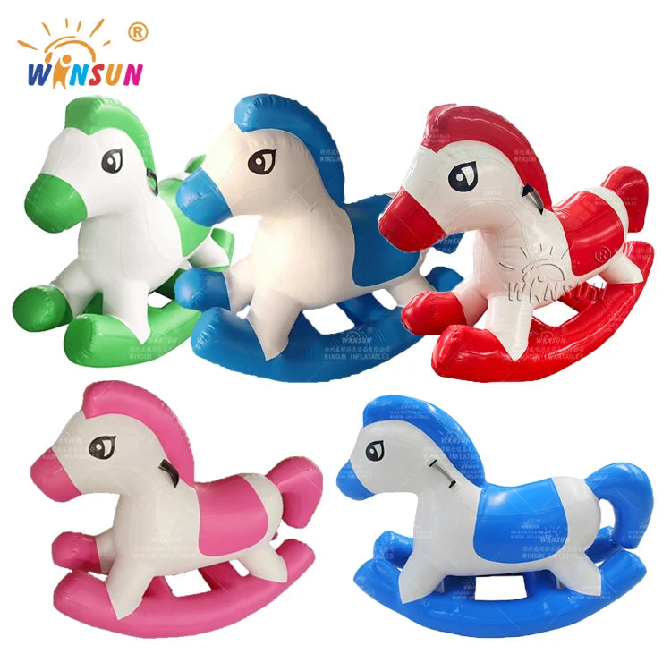 Winsun Toys Children Inflatable PVC Animal Ride Space Rock Horse Toys Bouncing Horse for Kids Jumping Indoor Outdoor