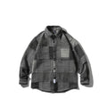 Men's Plus Size 100% Cotton Brushed Flannel Plaid Checkered Casual Shirt With Corduroy Contrast