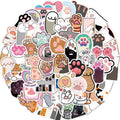 61Pcs Cute Cat Paw Print Claw Stickers Pack Cartoon Aesthetic Vinyl Waterproof Sticker Decals for Water Bottle Laptop...