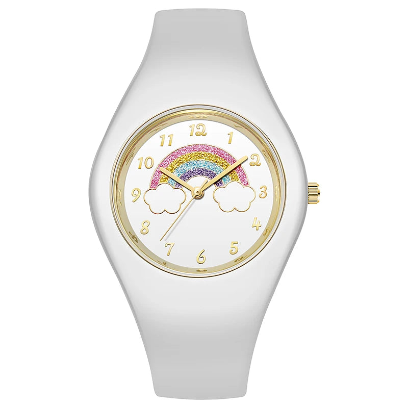 Stylisy Luxury Shiny Case Silicone Printed Ladies Quartz Wrist Watch for Women Relojes De Cuarzo