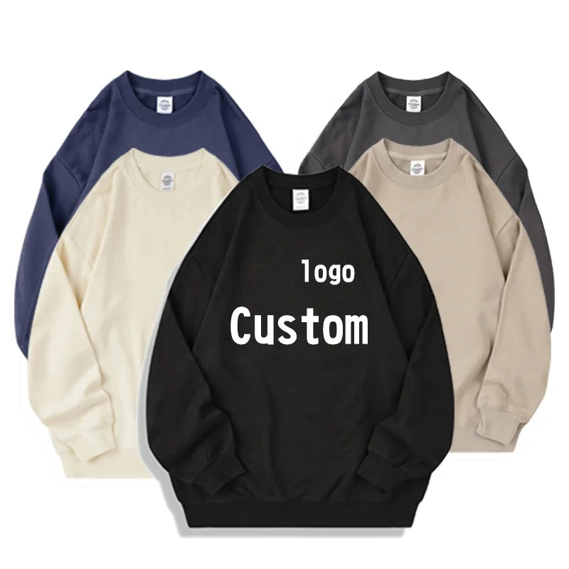 ODM OEM Custom Print Crewneck Light Weight Cotton Polyester Oversized Pullover Cheap Men's Sweatshirts