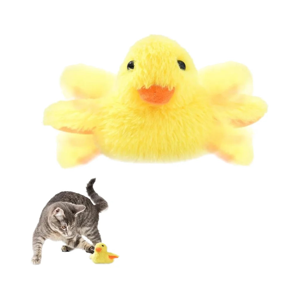 Cat Interactive Toys Smart Cat Toys Rechargeable Flapping Duck Interactive Cat Exercise Toys with Lifelike Quacking Sound