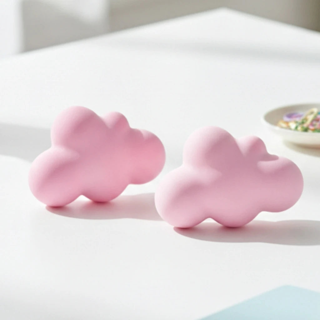 Wholesale Pink Cloud Shaped Scented Car Vent Clip Air Freshener Ceramic Aroma Plaster Porcelain Flower Fragrance Oil Diffuser