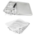 YITIAN 304 201 Stainless Steel Food Tray Sus 304 School Lunch Tray 3 Compartments Divided Divided Serving Tray Dinner Plate