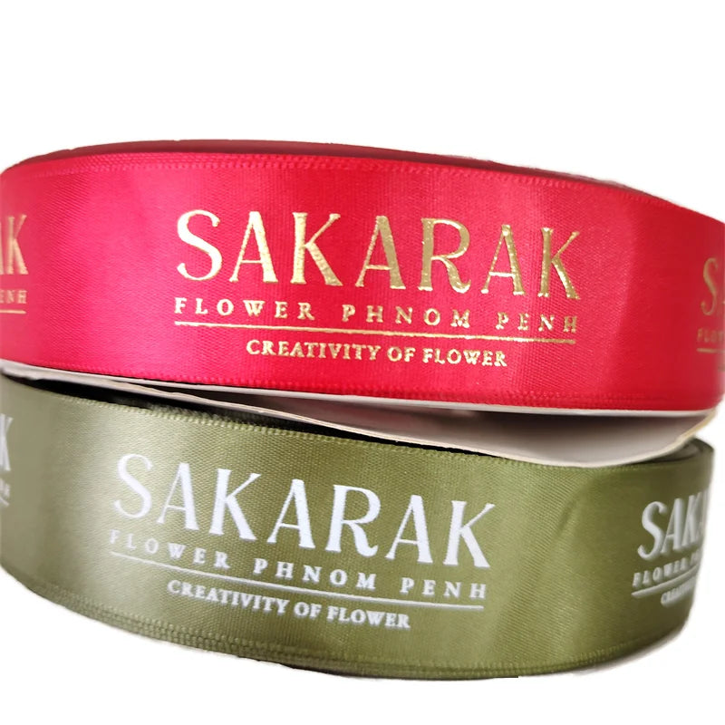 2026 New Arrivals Luxury Satin Custom Ribbon Double Sided Cut/Embossed Edge 100% Polyester Cheap Stain Ribbon