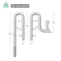 WEEKAQUA SG-1616p New Updated Stainless Steel Lily Pipe 16mm Aquarium Lily Pipe with Surface Skimmer Set