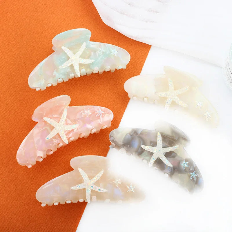 SAIYII New Style Girls Accessories Large Size Custom Logo Stars Animal Hair Claws Acetate Material Hair Claws
