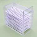 Anrolash 5 Layer Curved Transparent Acrylic Storage Box for Individual Lash Volume Extensions Eyelash Tools Organizer Case for