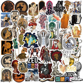 50Pcs Famous Greek Mythology Graffiti Stickers for Motorcycle Bottle Phone Vinyl Classic Gods Zeus Athena Sticker