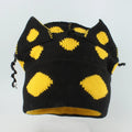 Spotty Knit Hat With Rolled Edge Winter Cute Custom Jacquard Beanie Hat With Cat Ear for Girls