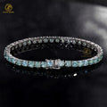 Hot Sale 925 Silver Hip Hop Jewelry Pass Diamond Tester Tennis Chain 3mm 4mm 6.5mm Blue Green Color Moissanite New Iced Design