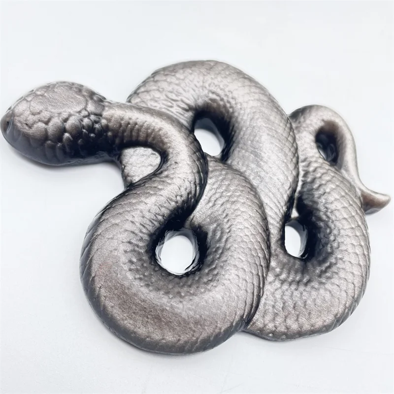 Wholesale Natural Golden Obsidian Snake Carving Healing Crystal Snake for Home Decoration