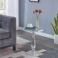 Modern Acrylic End/Side Table for Living Room Bedroom Lobby  Clear Small Top Solid Post High Display Rack