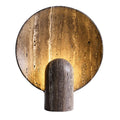 Grey Cattail Leaf Fan Shape Novelty Antique Concrete Travertine Stone Volcano Erupt LED Table Lamp Decor Lights for Bedroom/Cafe