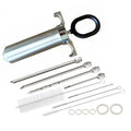 Stainless Steel Meat Injector Syringe with Large 2-oz Capacity  4 Marinade Needles