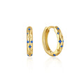 Customizable 925 Sterling Silver Huggie Earrings Gold Plated Zircon Star Burst Design for Women's Wedding and Party
