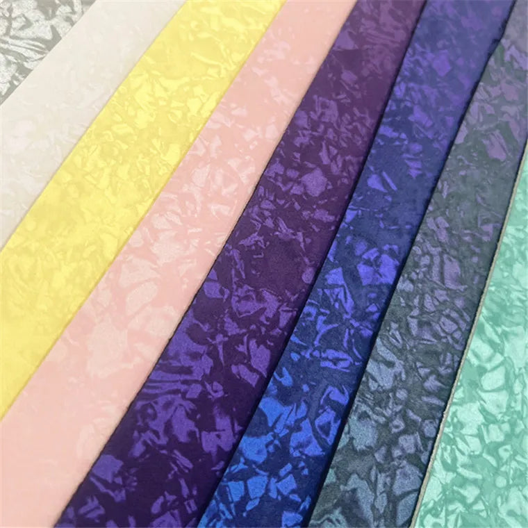 Holographic Rainbow PU Leather Fabric with Metallic Design Waterproof for Bags Furniture Decorative Craft Use
