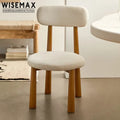 WISEMAX FURNITURE Hot Sale Dining Room Furniture Modern Simple Ash Wood Frame Sponge Cushion Lamp Fabric Dining Chair for Home