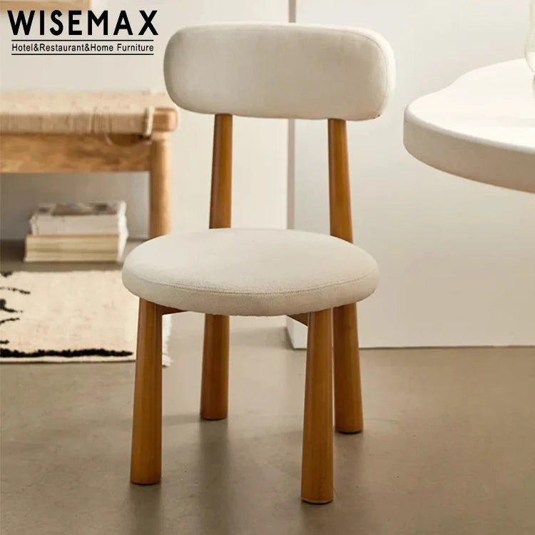 WISEMAX FURNITURE Hot Sale Dining Room Furniture Modern Simple Ash Wood Frame Sponge Cushion Lamp Fabric Dining Chair for Home
