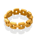 Popular Personalized Jewelry Gold Plated Stainless Steel Hollow Link Chain Finger Rings for Women