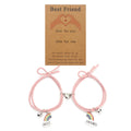 SC New Arrival Cute Rainbow Bracelet Stylish Handmade Rope Best Friends Bracelet Trendy Magnetic Heart Bracelet Set for Friends