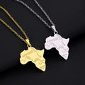 Manufacturer Africa Continent Map Chain Necklace Stainless Steel Silver 18K Gold Plated Africa River Mountain Pendant Necklace