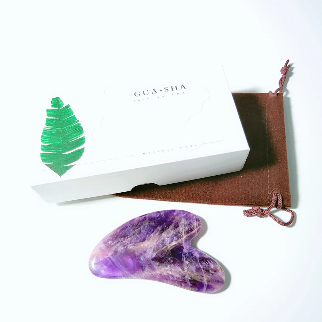 Huiying Anti-Aging Face Slimming Amethyst Crystal Body Scraping Massage Tool Board Gua sha