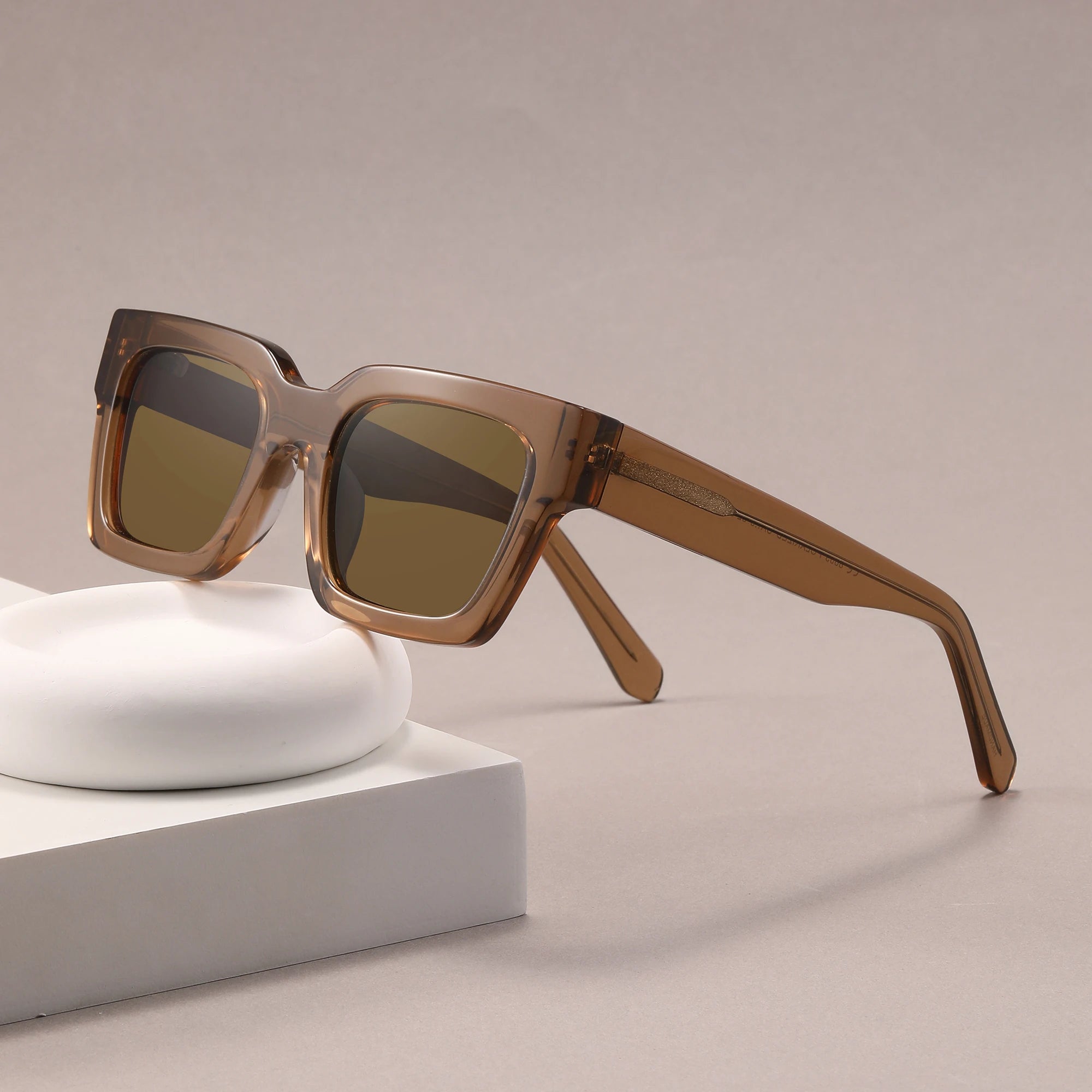 Luxury Designer Acetate Sunglasses 2024 Retro Vintage Square Sunglasses TAC Polarized UV400 Sunglasses Mens