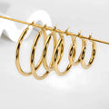 Fashion Trendy 18k Gold Plated Stainless Steel Large Metallic Statement Earrings Heart-shaped Hoop Huggies for Women's Gift