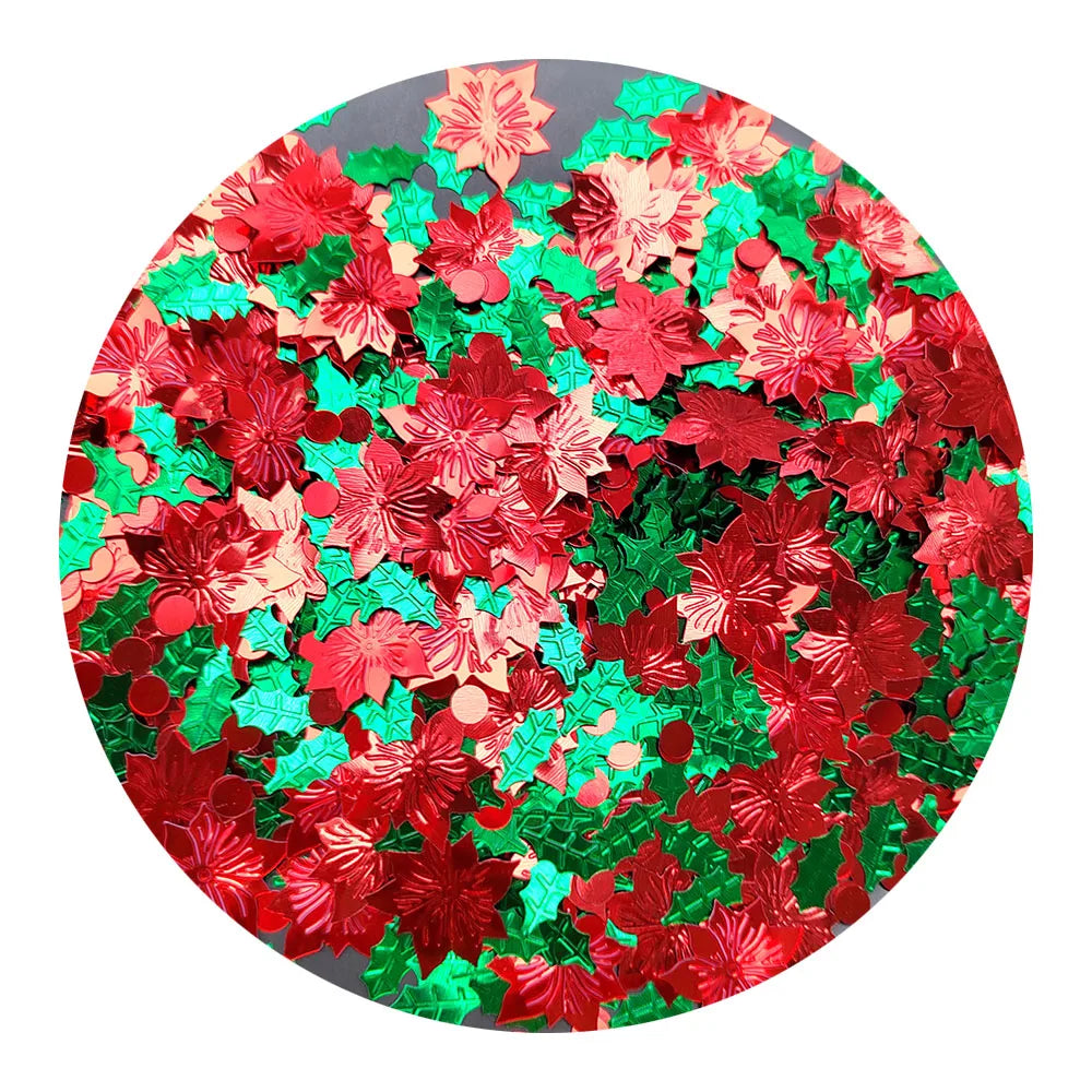 Maple Leaf Sequins Decor Holographic Chameleon Glitter Flakes UV Gel Polish Tools Christmas Nail Design